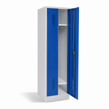 2-türiger Garderobenschrank mit mittiger Öffnung, blau, 1800/500/500 mm