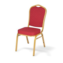 Stuhl mit goldenem Rahmen und rotem Bezug, HALLSEAT MX STRONG GD/RD