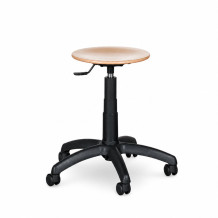 WORKSEAT AN TABU WOOD R | Industrie-Holzstuhl auf Rollen