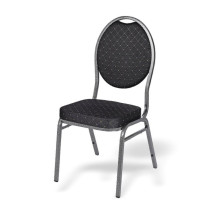 Stuhl mit anthrazitfarbenem Rahmen und schwarzem Bezug, HALLSEAT MX ROUND ATBK