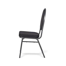 Stuhl mit anthrazitfarbenem Rahmen und schwarzem Bezug, HALLSEAT MX ROUND ATBK