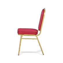 Stuhl mit goldenem Rahmen und rotem Bezug, HALLSEAT MX SMOOTH GD/RD