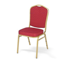 Stuhl mit goldenem Rahmen und rotem Bezug, HALLSEAT MX SMOOTH GD/RD
