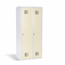 2-türiger Umkleidespind mit Trennwand - RAL 1013