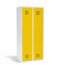2-türiger Umkleidespind mit Trennwand - RAL 1023