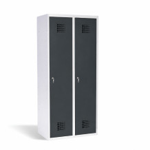 2-türiger Umkleidespind mit Trennwand - RAL 7016