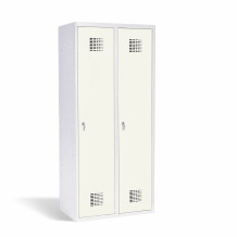 2-türiger Umkleidespind mit Trennwand - RAL 9010