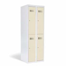 4-türiger Umkleidespind mit kurzen Türen - RAL 1013