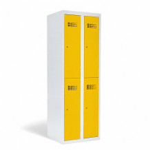 4-türiger Umkleidespind mit kurzen Türen - RAL 1023
