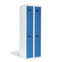 4-türiger Umkleidespind mit kurzen Türen - RAL 5012