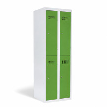 4-türiger Umkleidespind mit kurzen Türen - RAL 6018