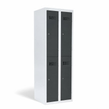 4-türiger Umkleidespind mit kurzen Türen - RAL 7016