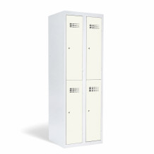 4-türiger Umkleidespind mit kurzen Türen - RAL 9010