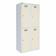 4-türiger Umkleidespind mit kurzen Türen - RAL 1013