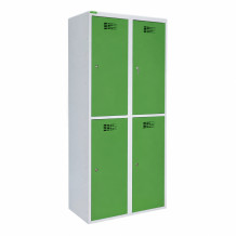 4-türiger Umkleidespind mit kurzen Türen - RAL 6018