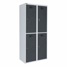 4-türiger Umkleidespind mit kurzen Türen - RAL 7016