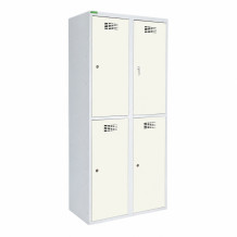 4-türiger Umkleidespind mit kurzen Türen - RAL 9010