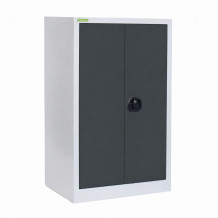Lagerschrank mit 2 Fachböden, 1000/800/420 - RAL 7016