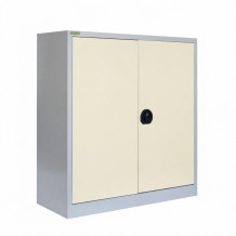 Niedriger Lagerschrank mit 2 Fachböden, 1000/1000/420 - RAL 1013