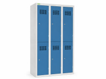 6-türiger Umkleidespind mit kurzen Türen - RAL 5012