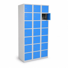 Wertfachschrank mit 21 Fächern – blau, VBOX H 3/21 7035/5012