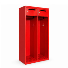 Zweiteilige Feuerwehrgarderobe mit perforiertem Boden
