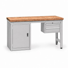Werkbank mit Schrank und 2 Hängeschubladen, 1500 mm - Illustrationsfoto