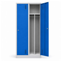 2-türiger Umkleidespind mit Trennwand, blau