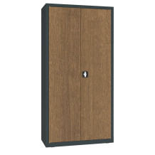 Büroschrank mit Holzfurnier an den Türen, DOCUCAB WOOD M 1990/1000/435 7016/WALNUT
