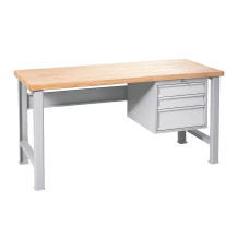 MODULBENCH GE 1500 D3 UD | Werkbank mit 3 Hängeschubladen und verstellbaren Füßen, 1500 mm