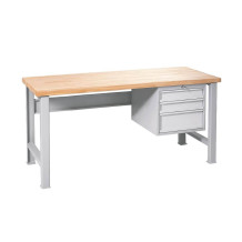 MODULBENCH GE 1700 D3 UD | Werkbank mit 3 Hängeschubladen und verstellbaren Füßen, 1700 mm