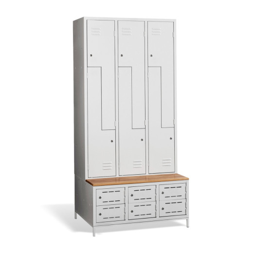 6 + 6-türiger Kleiderschrank mit eingebauter Sitzbank und Schuhschränken, COMFORT H Z6 300