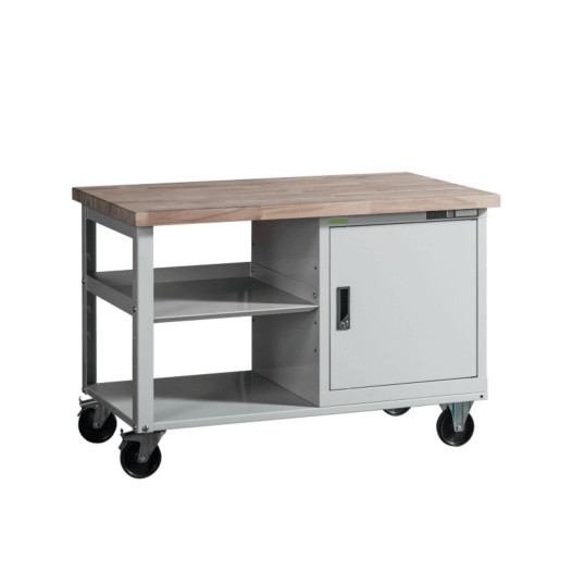 VWB PK 1200 SC ROLL | Arbeitstisch auf Rollen mit Ablage und Schrank, 1200 mm