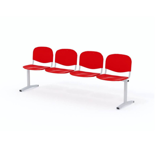 WAITBENCH LM/ICH 4 FR | 4-sitzige Wartezimmerbank - feuerfeste Farbe