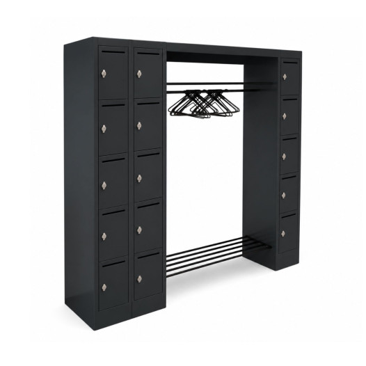WARDROBE OPEN 2100 LH 7016 | Offenes Garderobensystem mit 15 Fächern mit Briefschlitz