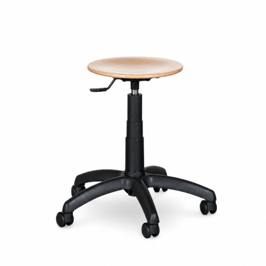 WORKSEAT AN TABU WOOD R | Industrie-Holzstuhl auf Rollen