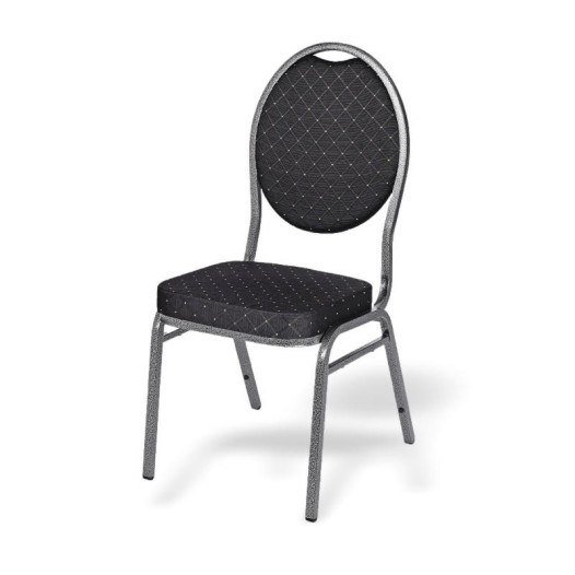 Stuhl mit anthrazitfarbenem Rahmen und schwarzem Bezug, HALLSEAT MX ROUND ATBK