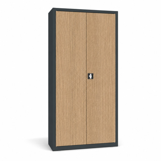 Büroschrank mit Holzfurnier an den Türen, DOCUCAB WOOD M 1990/1000/435 7016/OAK