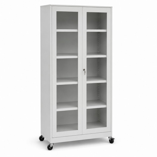 Krankenhaus-Medikamentenschrank mit 4 Metallböden und Rollen, HOSPICAB CH LONG SSH 9003