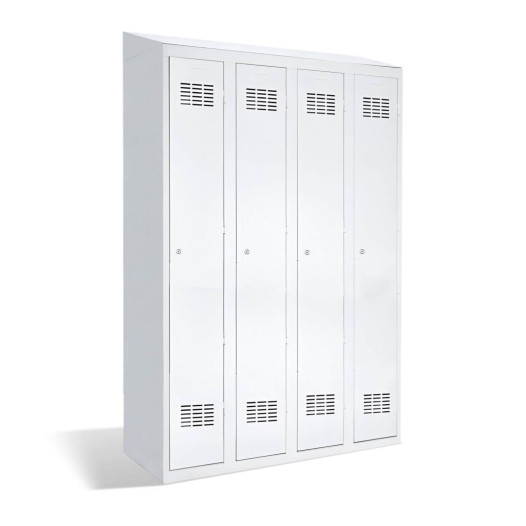 LOCKER H 4 BWM TOP SHELF - 4-türiger Garderobenschrank mit Trennwand und integriertem Schrägdach