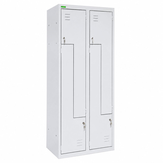 LOCKER H Z4 400 1850/800/500 GY | 4-türiger Garderobenschrank mit Z-Türen
