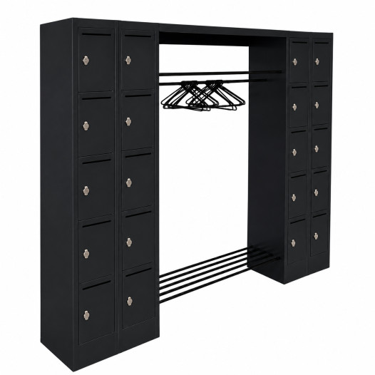 WARDROBE OPEN 2320 LH 7016 | Offenes Garderobensystem mit 20 Fächern und Briefeinwurf