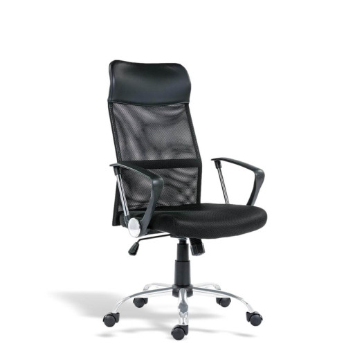 OFFISEAT AN TEN NET BK/CH | Bürostuhl mit Netzrückenlehne und Armlehnen