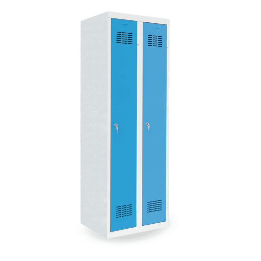 LOCKER H 2 7035/5012 | 2-türiger Garderobenschrank mit langen Türen