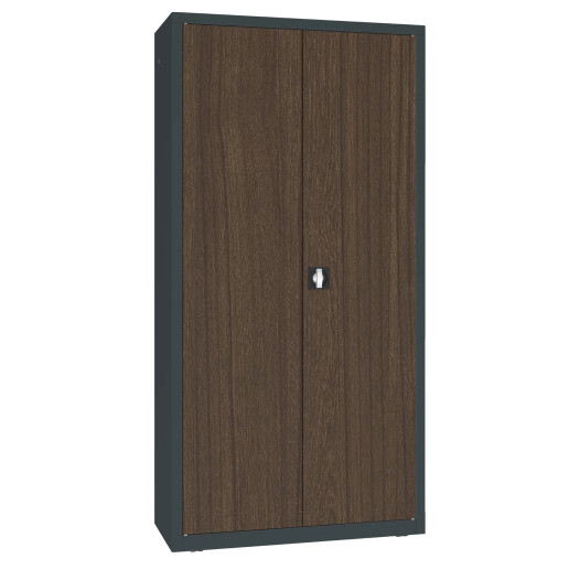 Büroschrank mit Holzfurnier an den Türen, DOCUCAB WOOD M 1990/1000/435 7016/TEK