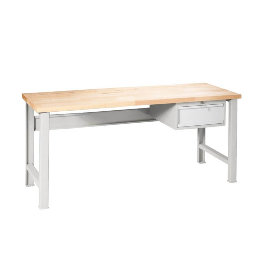 MODULBENCH GE 2000 D1 | Werkbank mit 1 Hängeschublade und festen Beinen, 2000 mm